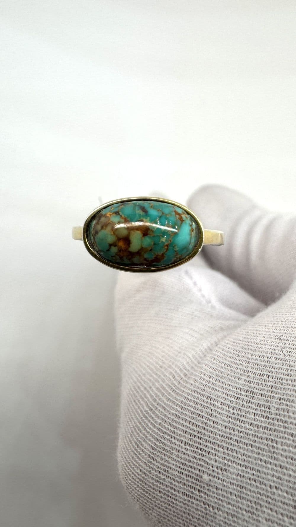 انگشتر فیروزه نیشابور شیک (طراحی انحصاری اَلِف) | سایز ۵۶