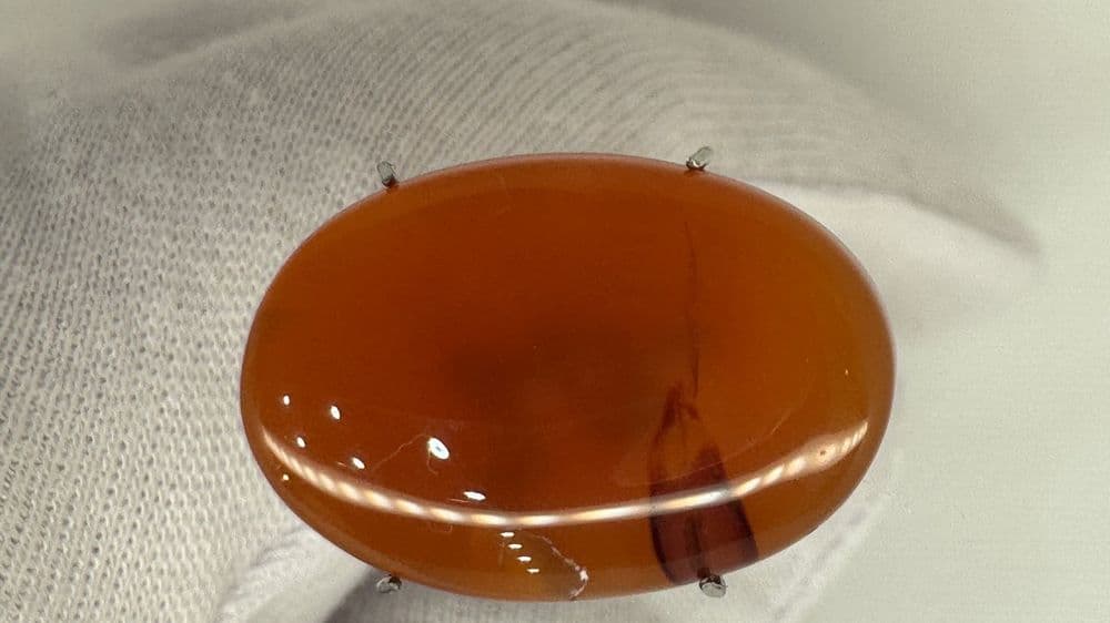 سنگ عقیق یمن اصل و خوش‌رنگ (۲۱ در ۱۵ میل)